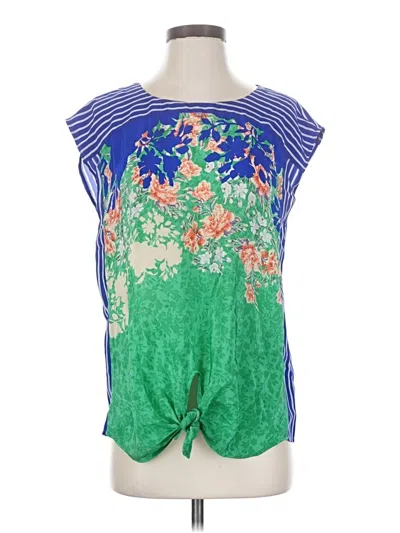 Pre-owned Moulinette Soeurs Short Sleeve Top Green Scoop Neck Tops