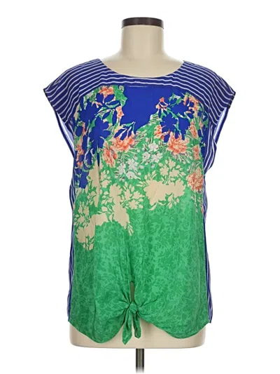 Pre-owned Moulinette Soeurs Short Sleeve Top Green Scoop Neck Tops