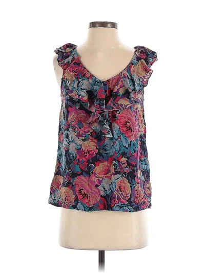 Pre-owned Moulinette Soeurs Sleeveless Silk Top Blue Sweetheart Neckline Tops