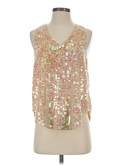 Pre-owned Moulinette Soeurs Tank Top Gold Halter Neckline Tops