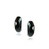 Mounir London Women's Black / Gold Half Moon Black Onyx Earrings