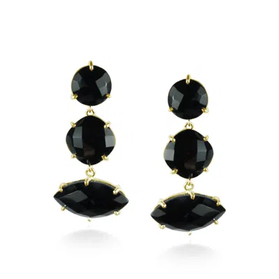 Mounir London Women's Black Statement Earrings