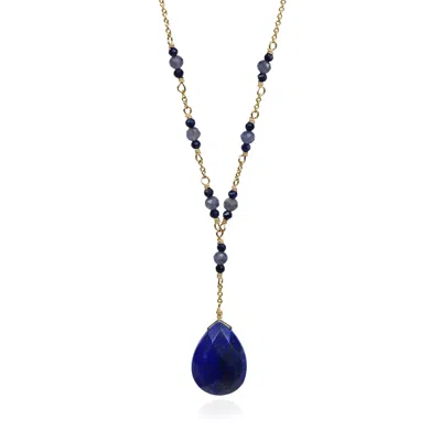 Mounir London Women's Blue Lapis & Iolite Y Necklace