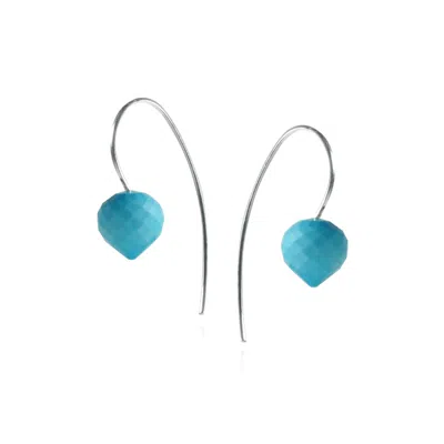 Mounir London Women's Blue Turquoise Drop Earrings