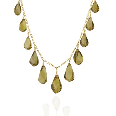 Mounir London Women's Brown / Gold Cognac Quartz Statement  Necklace In Multi