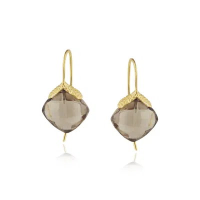 Mounir London Women's Brown Smoky Quartz Diya Earrings