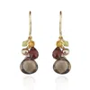 Mounir London Women's Gold / Brown Smoky Quartz Cluster Drop Earrings In Multi