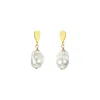 Mounir London Women's Gold / Neutrals / White Shell Pearl Drop Earrings
