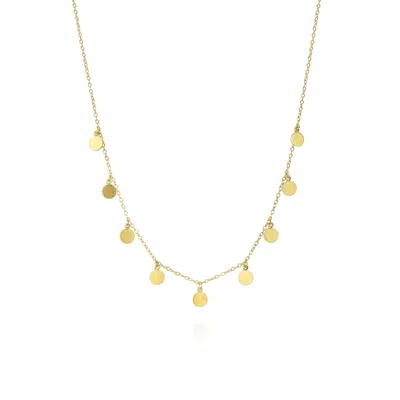 Mounir London Women's Gold Shimmer Disc Necklace