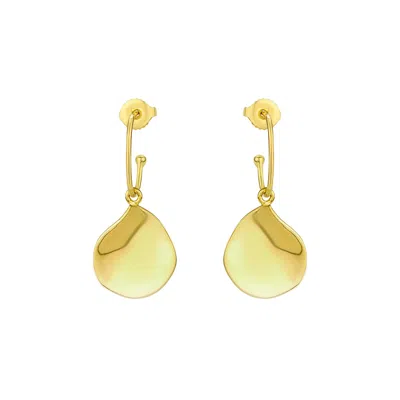Mounir London Women's Gold Teardrop Oval Hoop Earrings