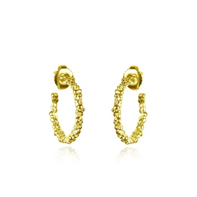 Mounir London Women's Gold Vermeil Textured Hoop Earrings