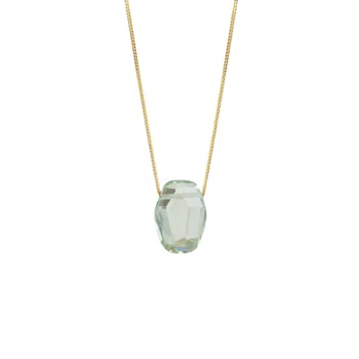 Mounir London Women's Green / Gold Green Amethyst Geometric Pendant In Multi