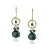 Mounir London Women's Green Malachite And Gold Statement Drop Earrings In Green