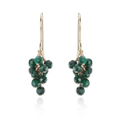 Mounir London Women's Green Malachite  Cluster Drop Earrings