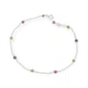 Mounir London Women's Green / Pink / Silver Multicoloured Beaded Silver Anklet