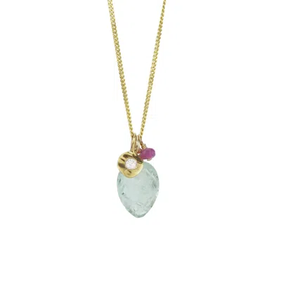 Mounir London Women's Green / White / Pink Green Amethyst Cluster Pendant In Multi