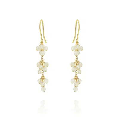 Mounir London Women's Neutrals Long Grape Cluster Earrings