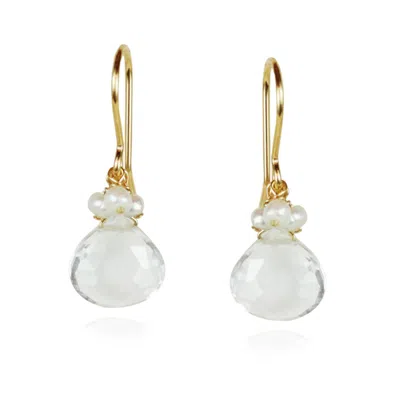 Mounir London Women's Neutrals Rock Crystal Earrings In Yellow