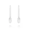 Mounir London Women's Neutrals / Silver Long Rock Crystal Capsule Earrings In Silver