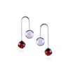 Mounir London Women's Red / Purple Amethyst And Garnet Silver Drop Earrings In Multi
