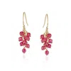 Mounir London Women's Red Ruby Cluster Drop Earrings In Red