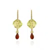 Mounir London Women's Red / Yellow / Orange Lemon Quartz Drop Statement Earrings