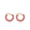 Mounir London Women's Ruby Hoop Earrings In Red