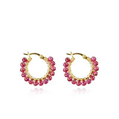 Mounir London Women's Ruby Hoop Earrings In Red