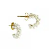 Mounir London Women's White Pearl Stud Earrings In White
