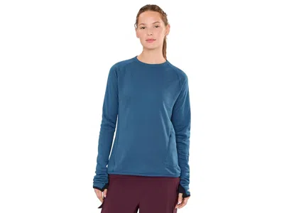 Mountain Hardwear Airmeshtm Long Sleeve Crew Women's Clothing Berry Blue: Lg, Polyester In Black