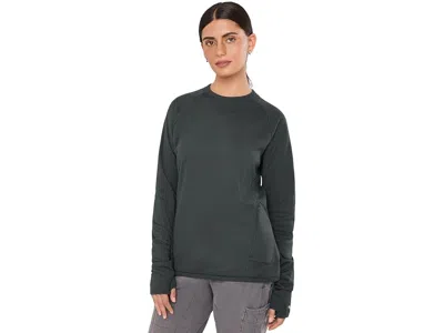 Mountain Hardwear Airmeshtm Long Sleeve Crew Women's Clothing Dark Storm: Xs, Polyester In Black