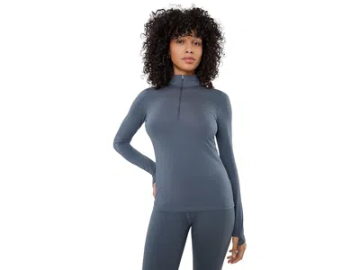 Mountain Hardwear Butter Uptm 1/2 Zip Women's Clothing Blue Slate: Lg, Polyester