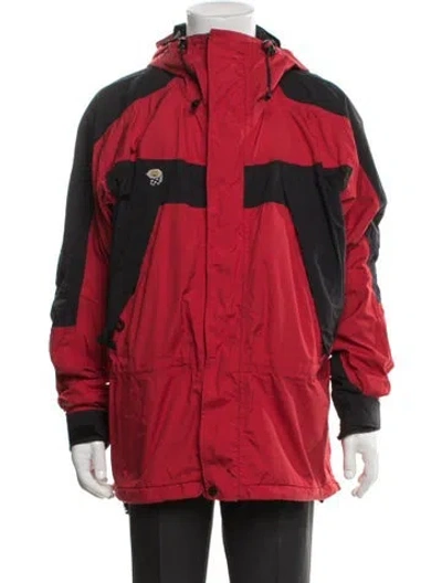 Pre-owned Mountain Hardwear Colorblock Pattern Windbreaker In Red