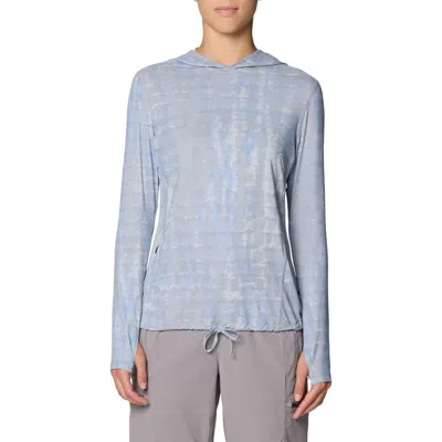 Mountain Hardwear Crater Lake Long Sleeve Upf 50+ Hooded T-shirt In Blue