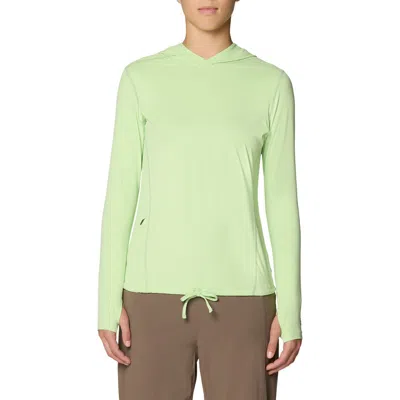 Mountain Hardwear Crater Lake Long Sleeve Upf 50+ Hooded T-shirt In Green