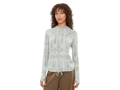 Mountain Hardwear Crater Laketm Long Sleeve Hoody Women's Sweatshirt Gamma Grey Shadowdye Xs Print: Md, Jersey/polyest In Gray