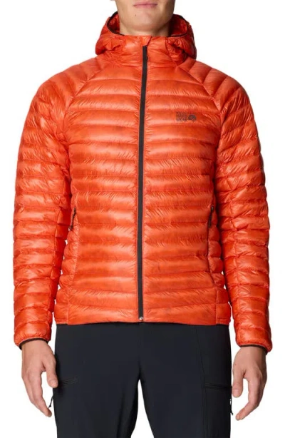Mountain Hardwear Ghost Whisperer Hooded Packable 1000 Fill Power Down Puffer Jacket In Orange