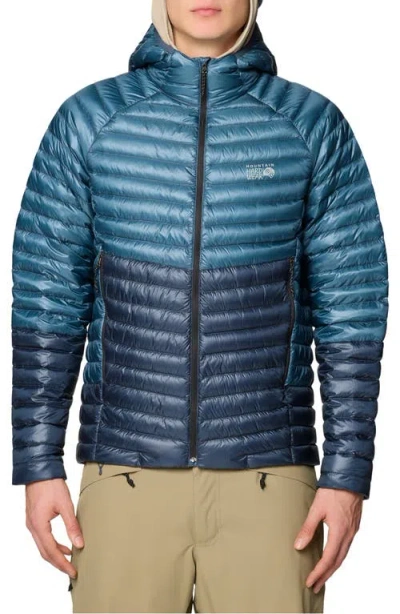 Mountain Hardwear Ghost Whisperer Packable 800-fill-power Down Hooded Jacket In Blue