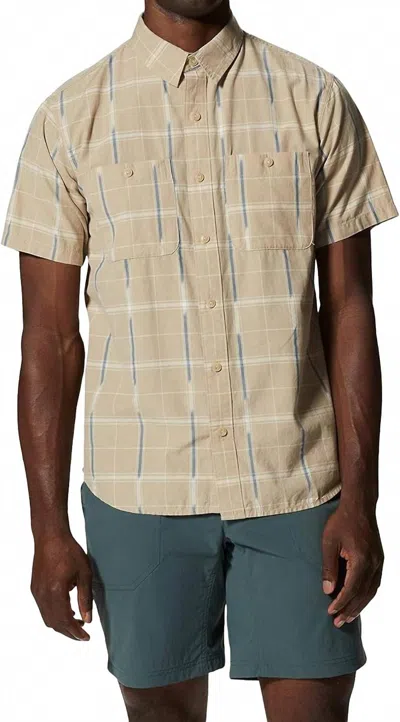 Mountain Hardwear Grove Hide Out Short Sleeve Shirt In Badlands Windowpane Ikat In Multi