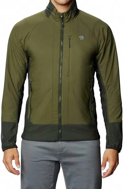 Mountain Hardwear Kor Cirrus Hybrid Jacket In Dark Army In Green