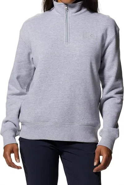 Mountain Hardwear Logo 1/4 Zip Jacket In Hardwear Grey Heather In Gray