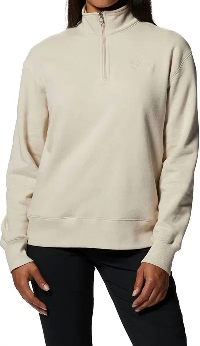 Mountain Hardwear Logo 1/4 Zip Jacket In Wild Oyster In Neutral
