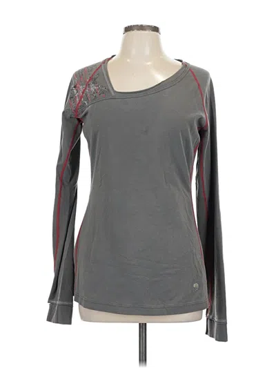 Pre-owned Mountain Hardwear Long Sleeve Top Gray Scoop Neck Tops