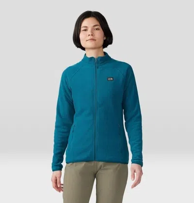 Mountain Hardwear Microchill Jacket Womens Green Full Zip Long Sleeve Jzz219 In Blue
