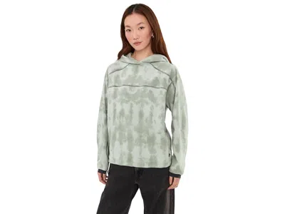 Mountain Hardwear Microchilltm Hoody Women's Sweatshirt Gamma Grey Shadowdye Print: Xl, Polyester In Green
