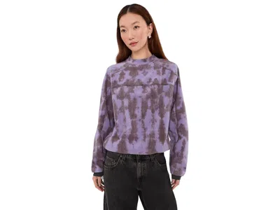 Mountain Hardwear Microchilltm Pullover Crew Women's Sweatshirt Violet Stone Shadowdye Print: Xs In Purple