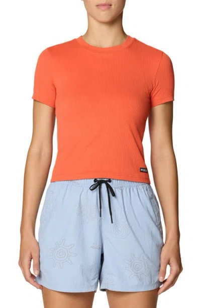 Mountain Hardwear Peak Knit Short Sleeve Tee In Orange