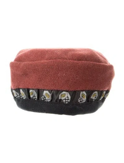 Pre-owned Mountain Hardwear Red  Mountain Hat With Embrodiered Accent At Front And Pattern Print Throughtout.