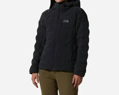 Mountain Hardwear Stretch Down Hoody Jacket In Dark Storm Heather In Multi