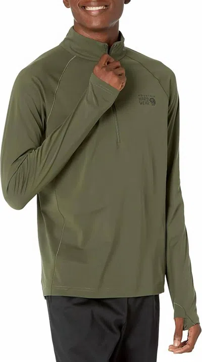 Mountain Hardwear Stretch Half Zip Jacket In Surplus Green